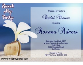 Seaside Bridal Shower invitation, Sea Shell Bridal Shower Invitation,Beach Wedding Shower Invitation,(13)